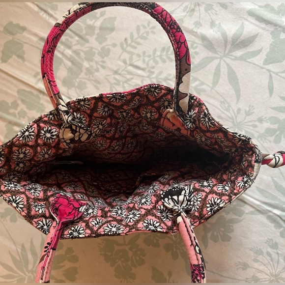 Vera Bradley Retired Mocha Rouge Glenna Small Drawstring Satchel Bag - Picture 6 of 14